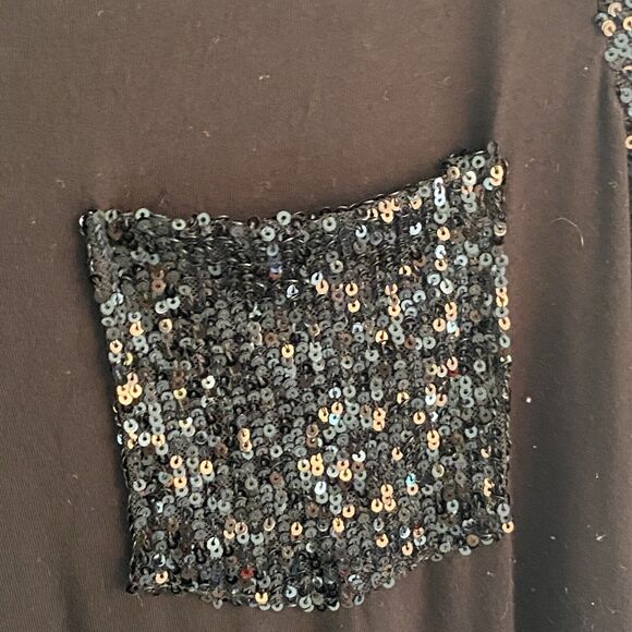 Cable & Gauge Shirt Dress Womens Size Large Sequin Pocket And Sleeves NWT - Picture 4 of 6
